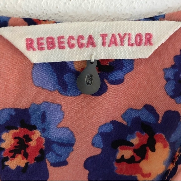 Rebecca Taylor Floral Ruffled Silk Tank Top 6 - Picture 2 of 9